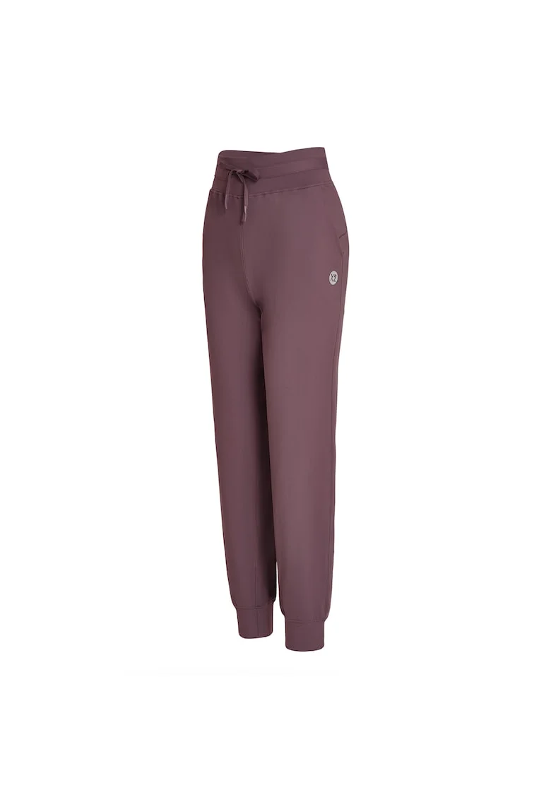 Pantaloni de trening cu snur in talie pentru fitness Just Be, Violet prafuit