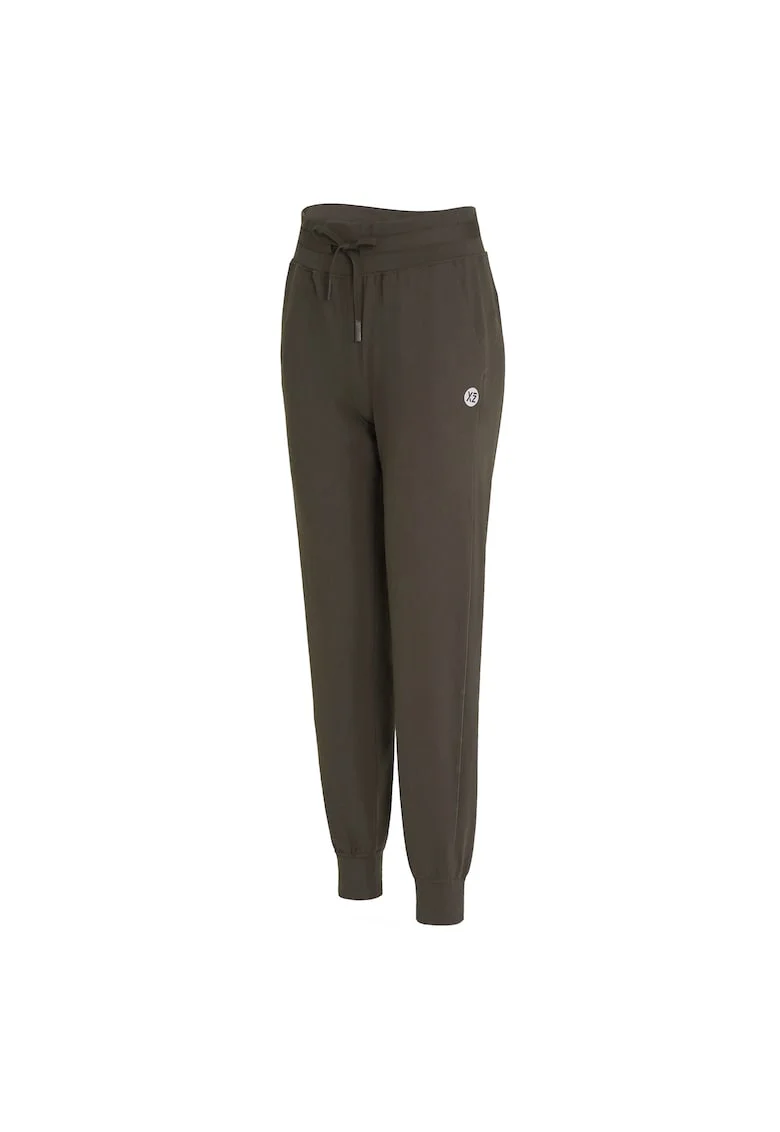 Pantaloni de trening cu snur in talie pentru fitness Just Be, Maro