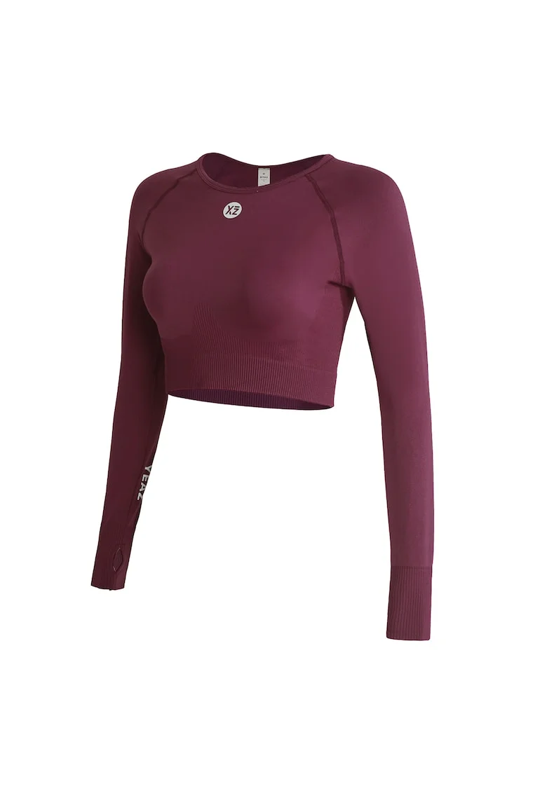 Bluza crop pentru antrenament Legend, Violet tyrian