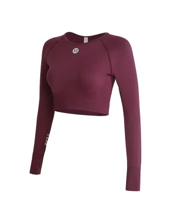 Bluza crop pentru antrenament Legend, Violet tyrian