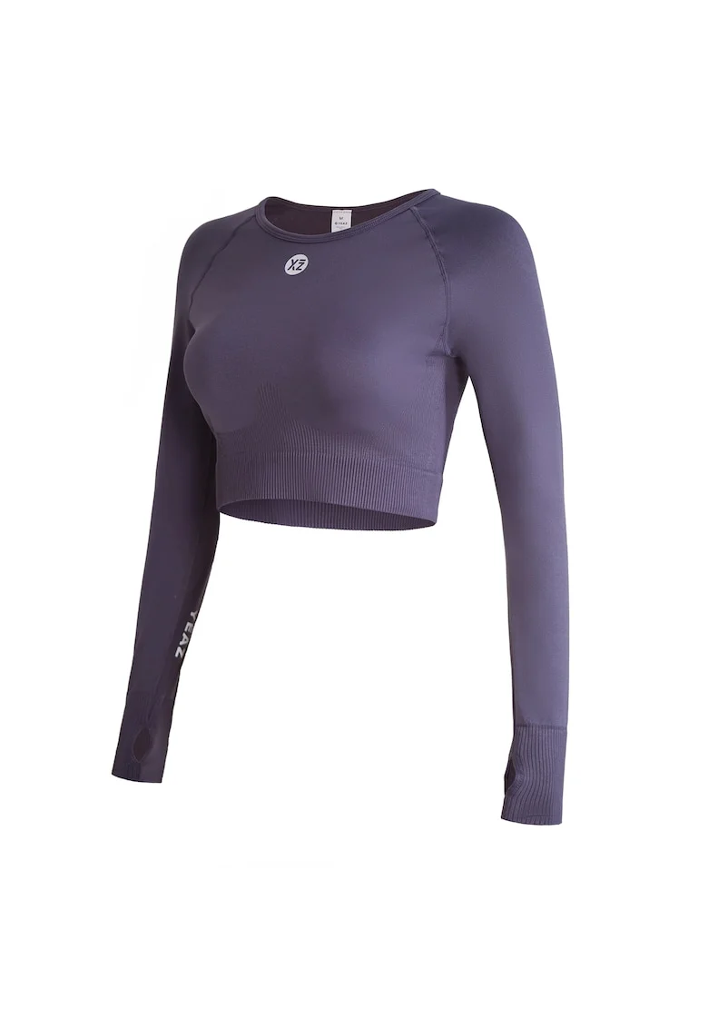 Bluza crop pentru antrenament Legend, Lila