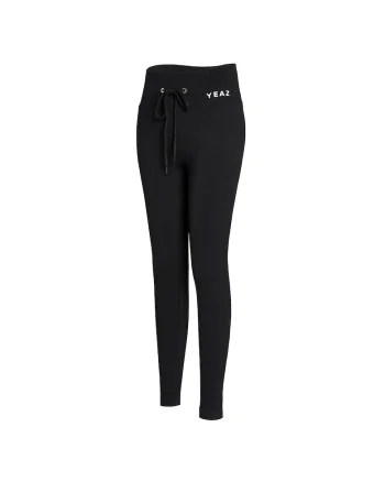 Colanti cu talie inalta si snururi pentru antrenament, Negru