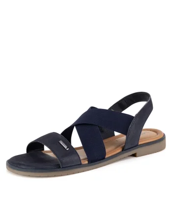 Sandale dama,  bleumarin, tesatura