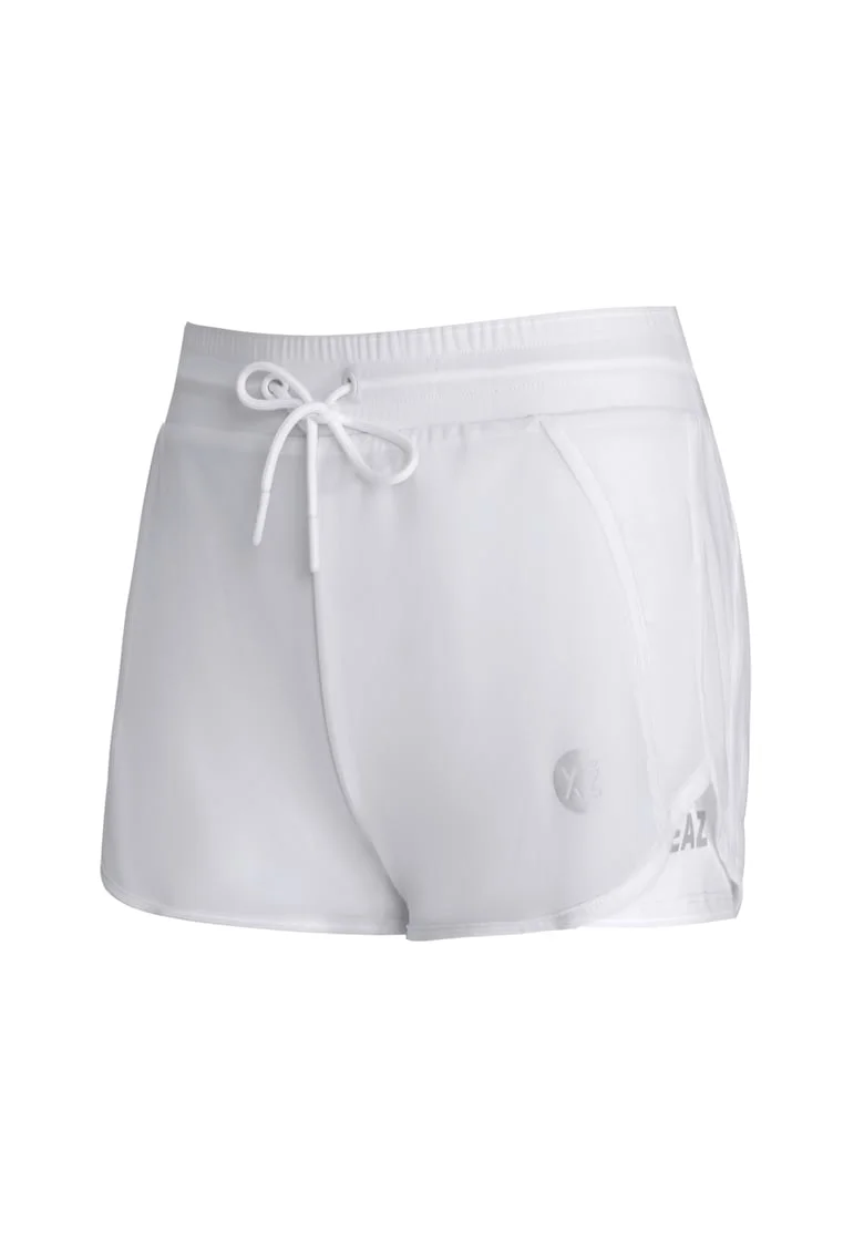 Pantaloni scurti cu talie ajustabila pentru antrenament Squat, Alb