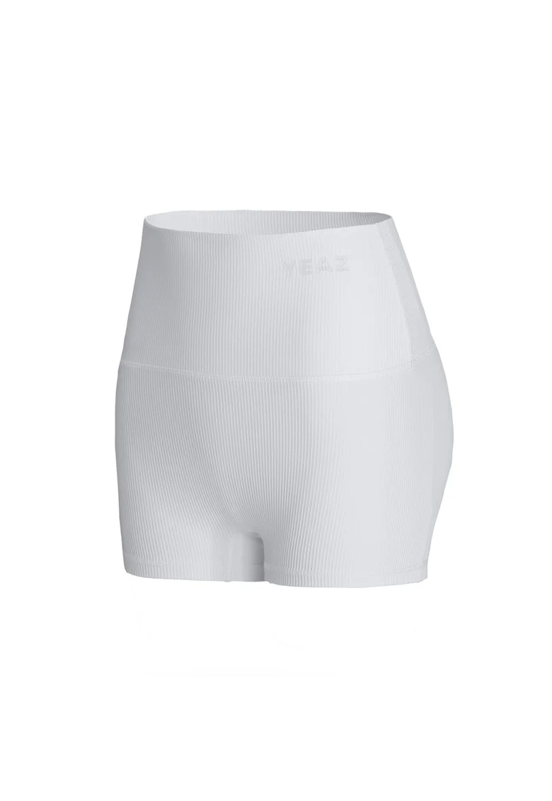 Colanti scurti cu talie inalta pentru fitness, Alb