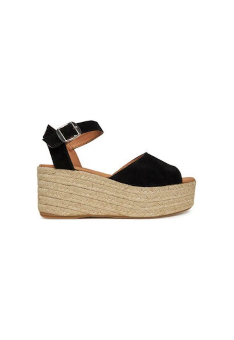 Espadrile dama  LFO0767BK31, Piele naturala, Negru