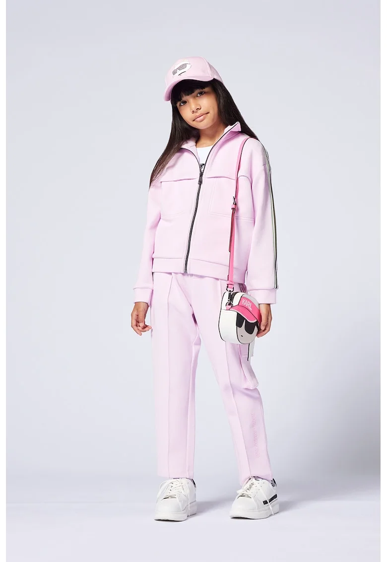 Pantaloni de trening cu buzunare, Roz pastel