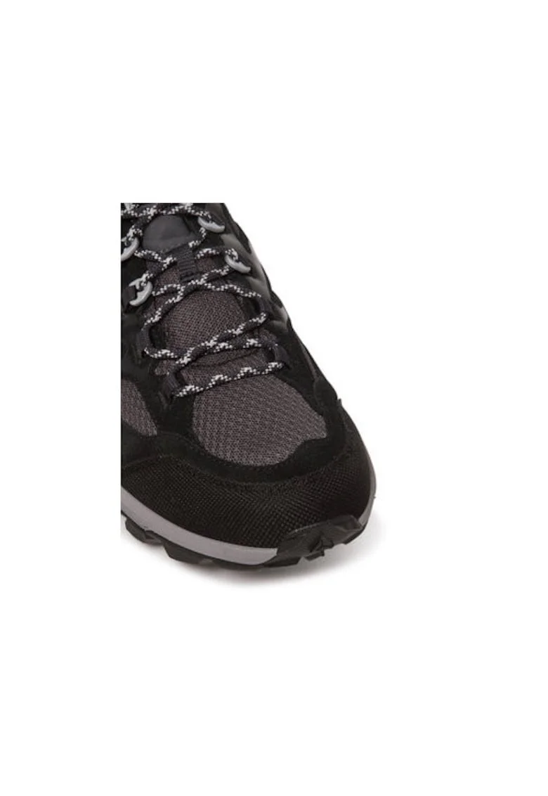 Bocanci trekking barbati  A64089, Piele naturala, Negru, Negru