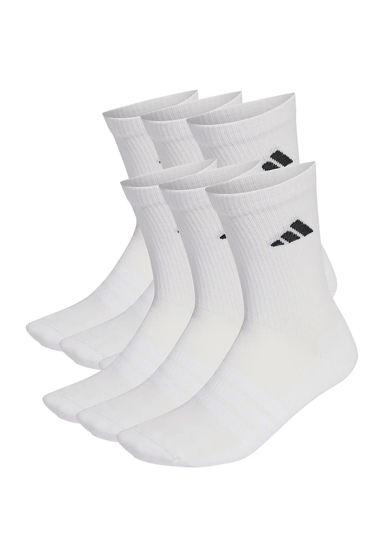 Set de sosete scurte unisex C ESS CRW - 6 perechi, Negru/Alb optic