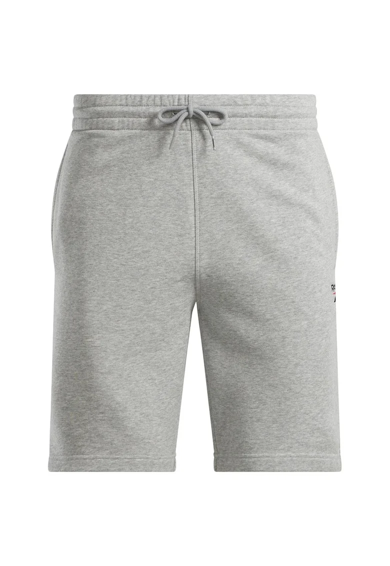Pantaloni scurti barbati  100221793, talie elastica, bumbac/poliester, gri