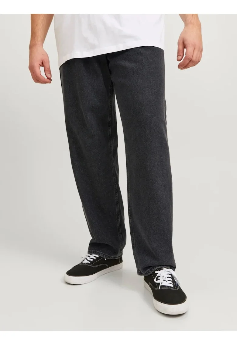 Blugi relaxed fit Chris, Gri inchis