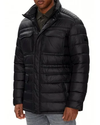 Geaca de puf cu gluga  neagra, 100% poliamida