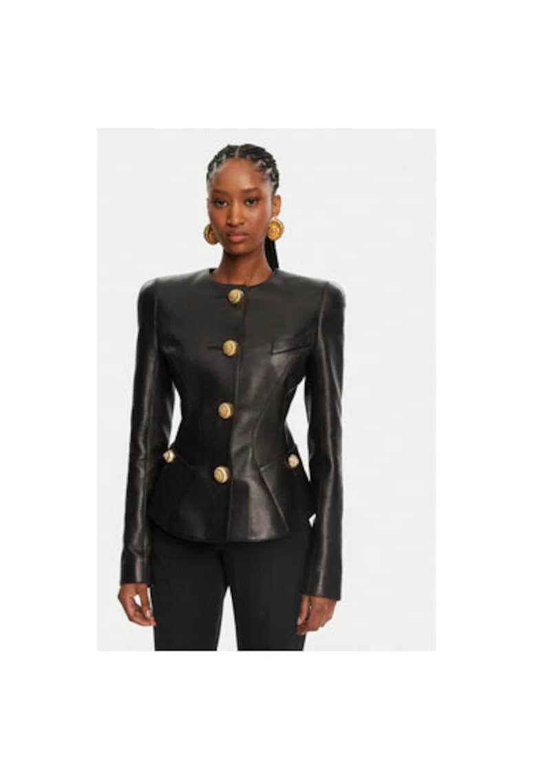 Geaca din piele dama  DF0SK690LC62, Piele naturala, 36 EU, Negru