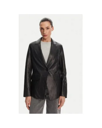 Geaca din piele dama  CAPRICE BLAZER, Piele naturala, Negru, Negru