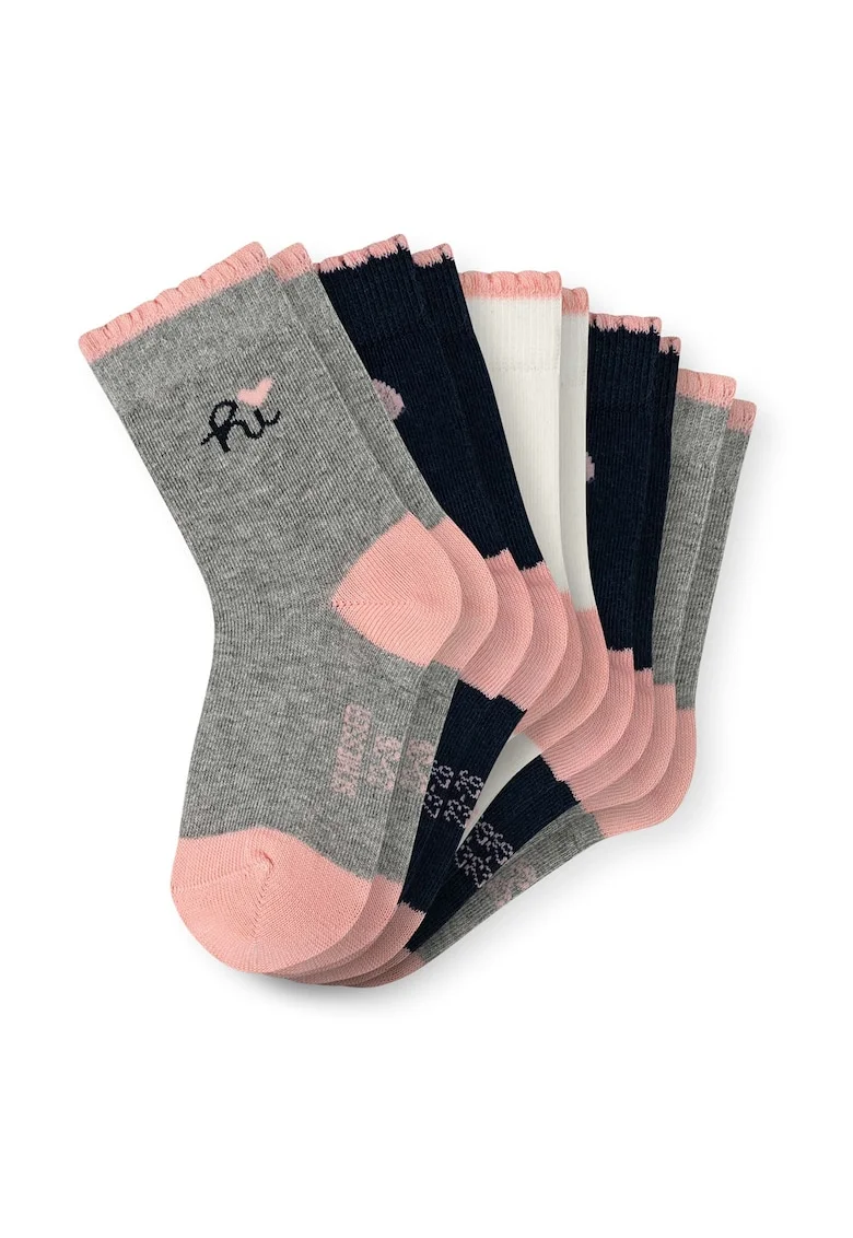 Set de sosete lungi cu model - 10 perechi, Gri