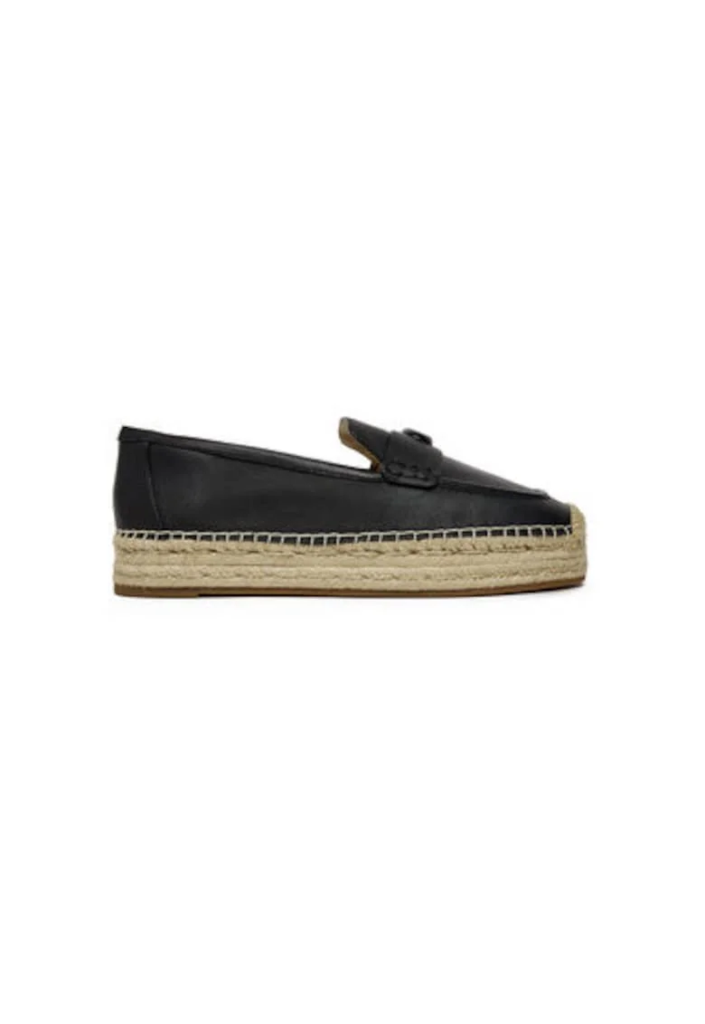Espadrile dama  CR045, Piele naturala, Negru