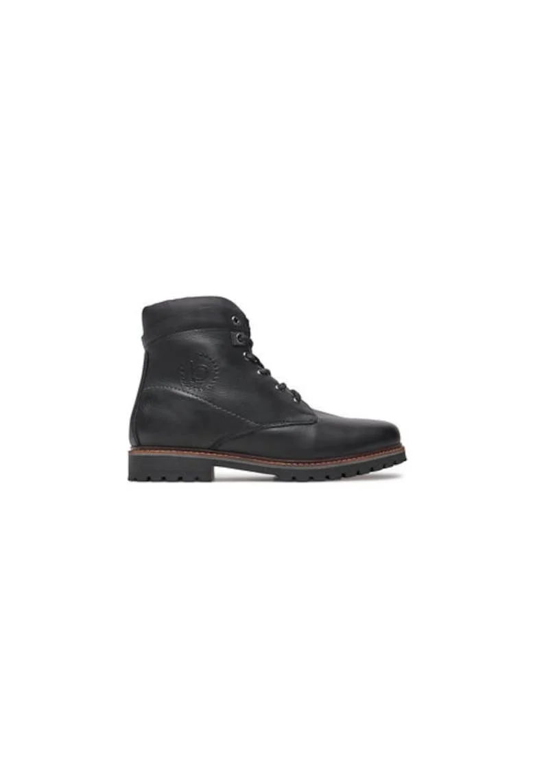 Bocanci de drumetie barbati  321AOQ521200, Piele naturala, Negru