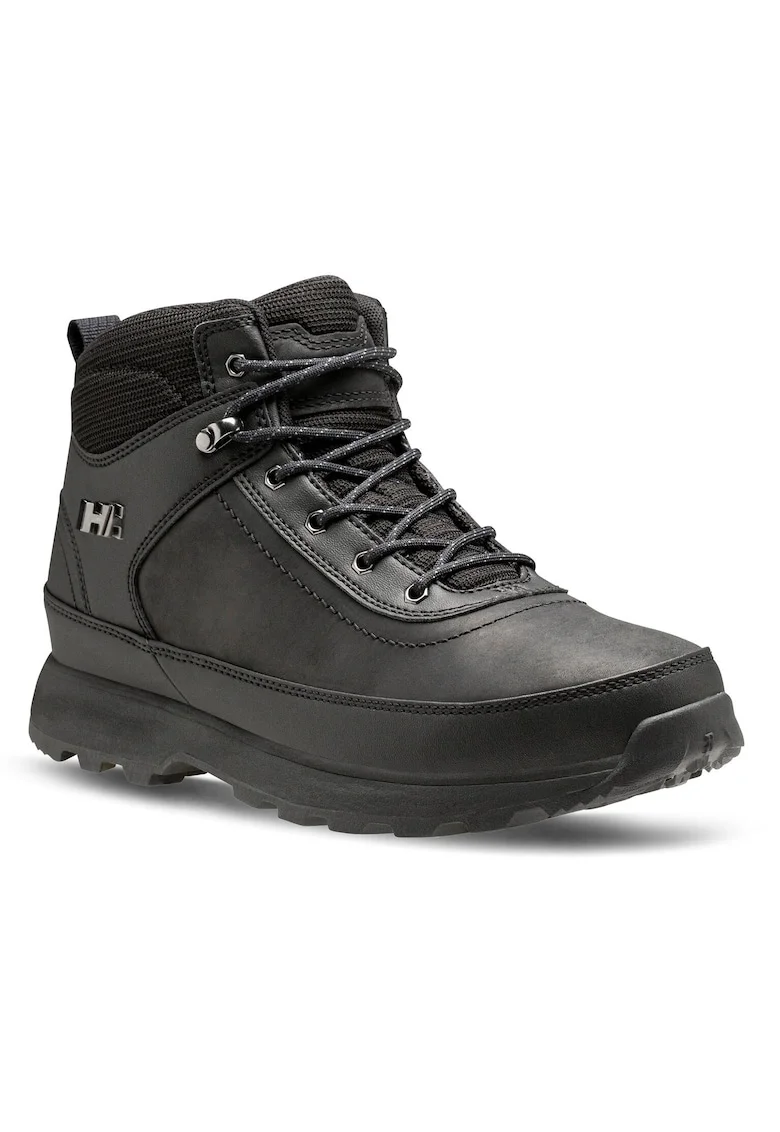 Bocanci trekking barbati  12036, Piele naturala, Negru