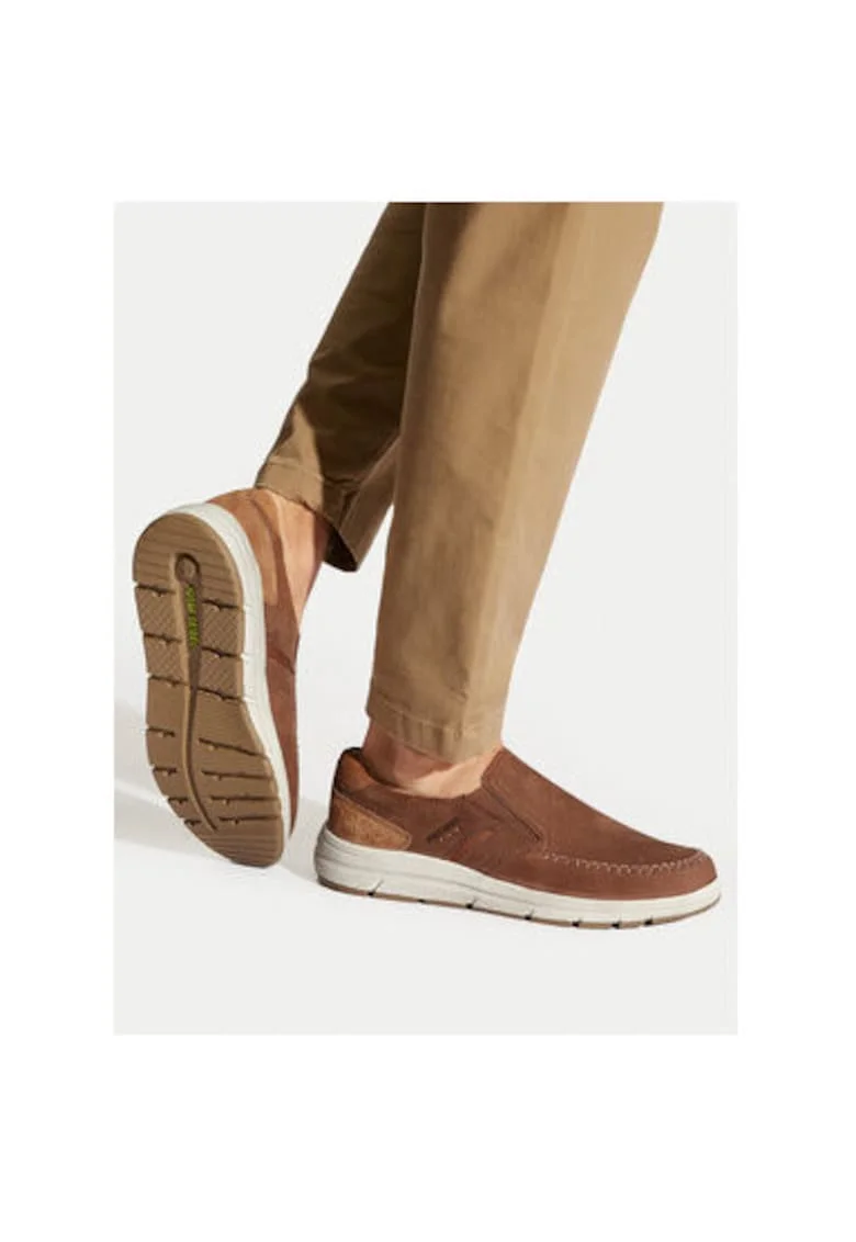 Pantofi barbati  57405, Piele naturala, Maro