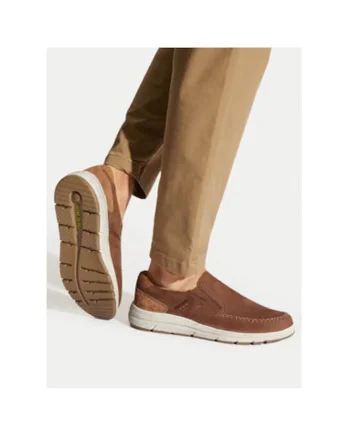 Pantofi barbati  57405, Piele naturala, Maro