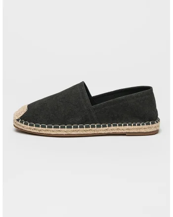 Espadrile de bumbac cu logo, Negru