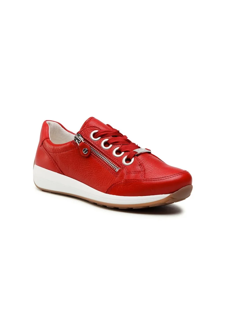 Pantofi sport dama,  208343, Piele naturala, Rosu