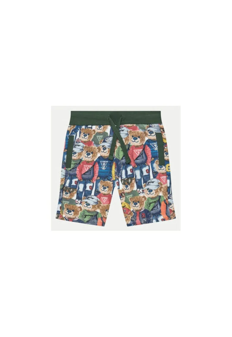 Pantaloni scurti din bumbac cu model colorblock