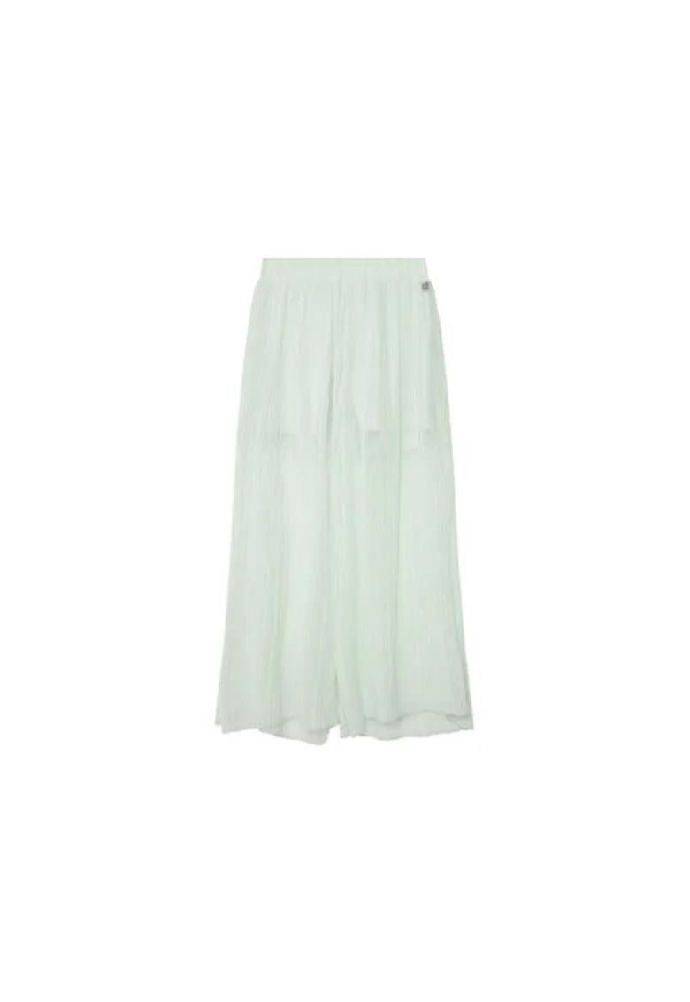 Fusta-pantaloni cu model plisat, verde pal