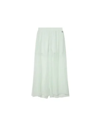 Fusta-pantaloni cu model plisat, verde pal