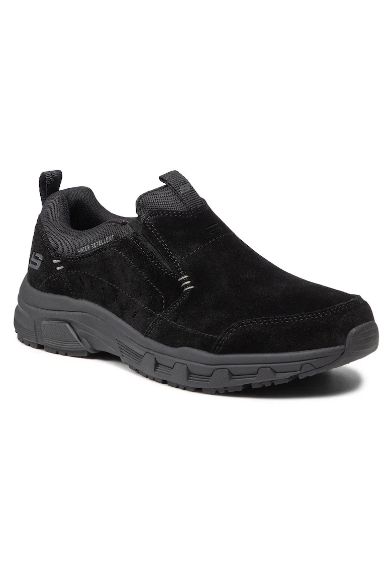 Bocanci trekking barbati  237282, Piele naturala, Negru