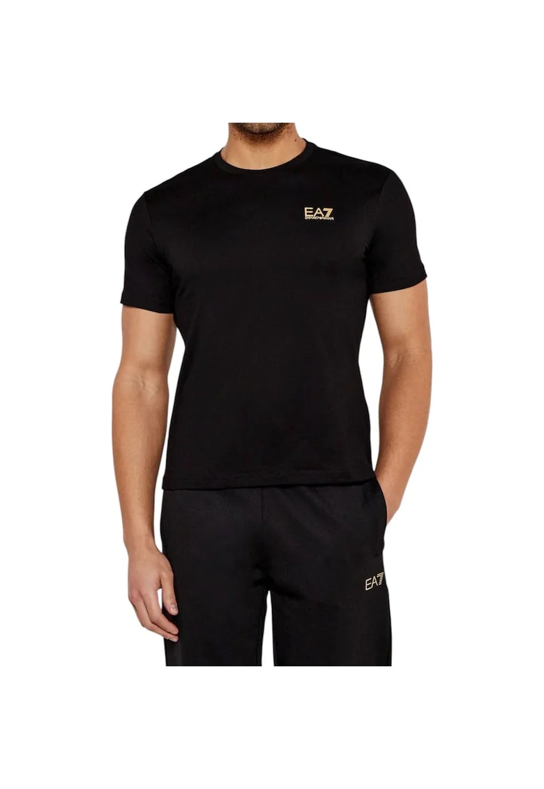 Tricou  EA7 Train Logo Series 40725, Auriu/Negru