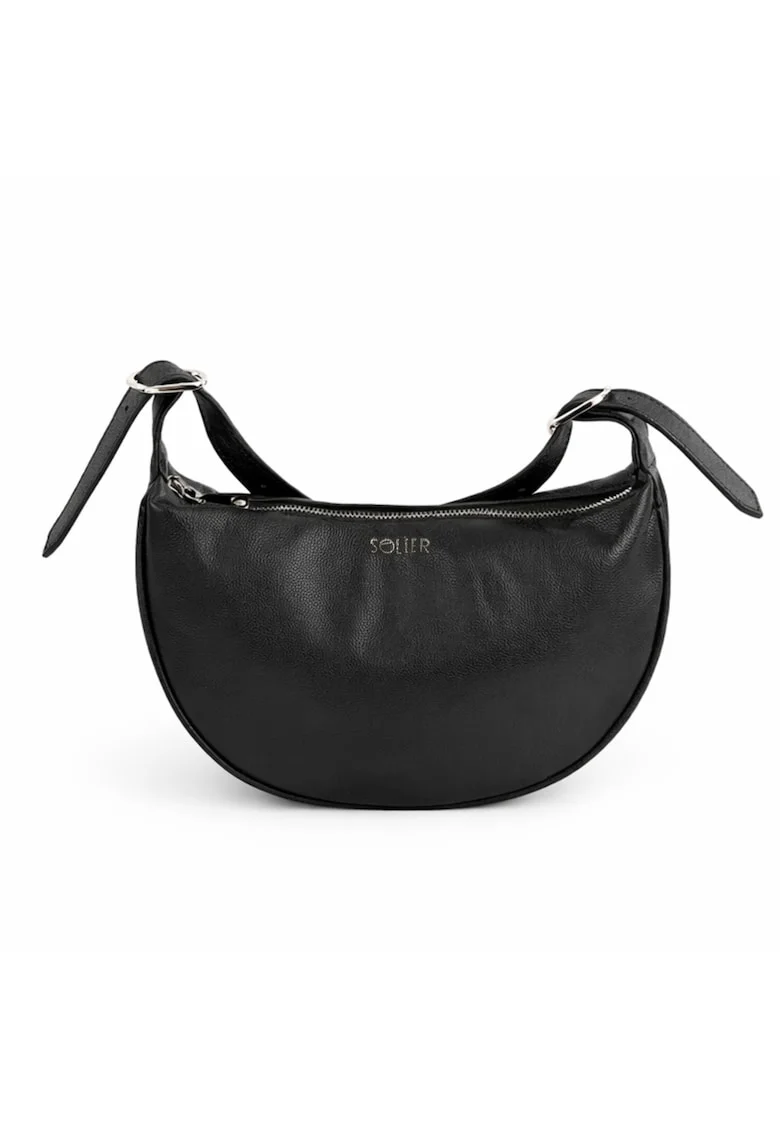 Geanta de umar pentru femei  FL47 CORIN – stil bagheta – piele naturala – curea de umar reglabila – neagra