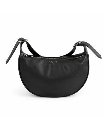 Geanta de umar pentru femei  FL47 CORIN – stil bagheta – piele naturala – curea de umar reglabila – neagra