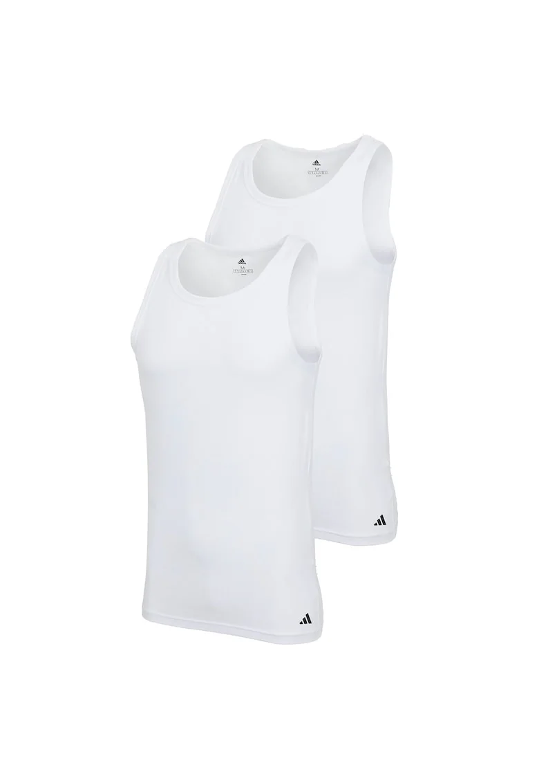 Set de topuri slim fit cu logo - 2 piese, Alb