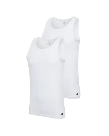 Set de topuri slim fit cu logo - 2 piese, Alb