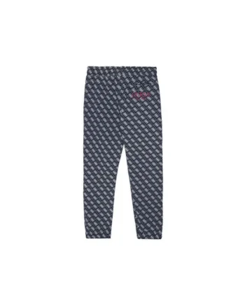 Pantaloni de trening din bumbac cu model logo si snur de ajustare in talie