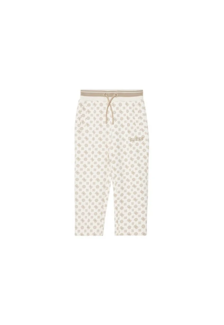 Pantaloni de trening cu imprimeu logo si snur in talie