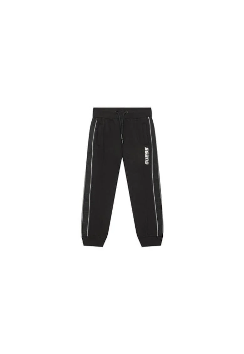 Pantaloni de trening din amestec de bumbac cu snur de ajustare si terminatii elastice