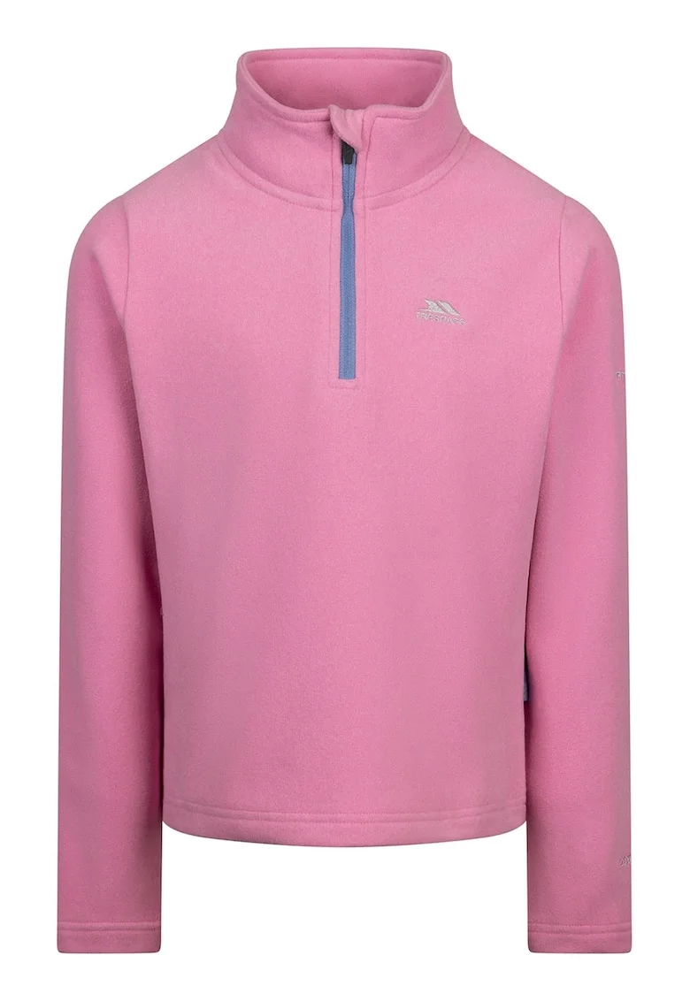 Bluza de trening cu fenta cu fermoar pentru trekking Nollan, Roz pastel