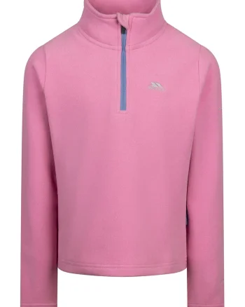 Bluza de trening cu fenta cu fermoar pentru trekking Nollan, Roz pastel
