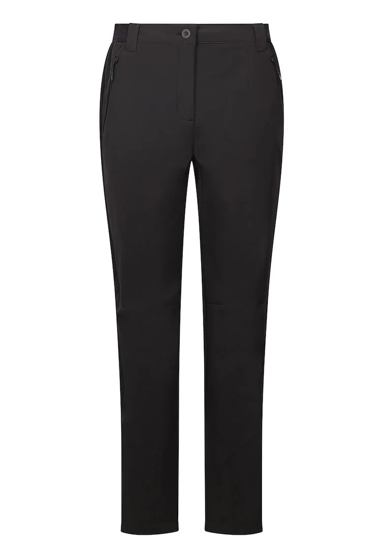 Pantaloni regular fit uni pentru trekking, Negru