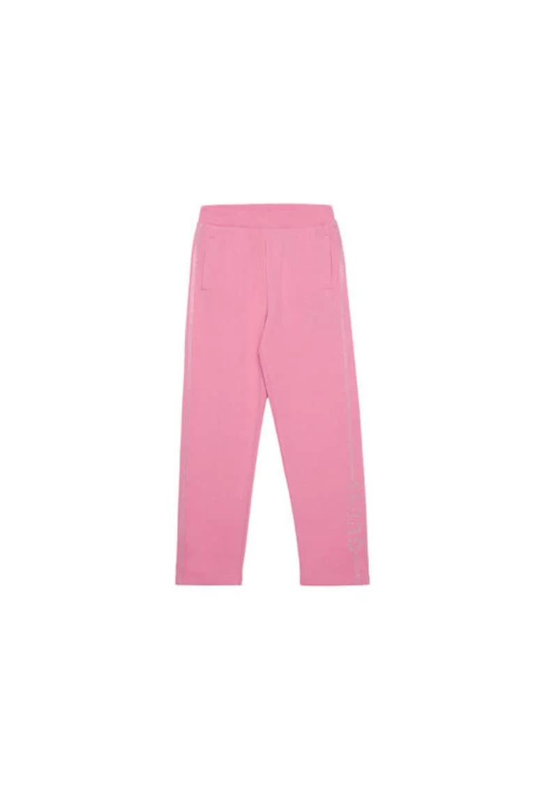 Pantaloni de trening din bumbac cu aplicatie logo din strasuri
