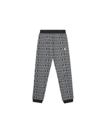 Pantaloni de trening din bumbac cu model logo si margini contrastante