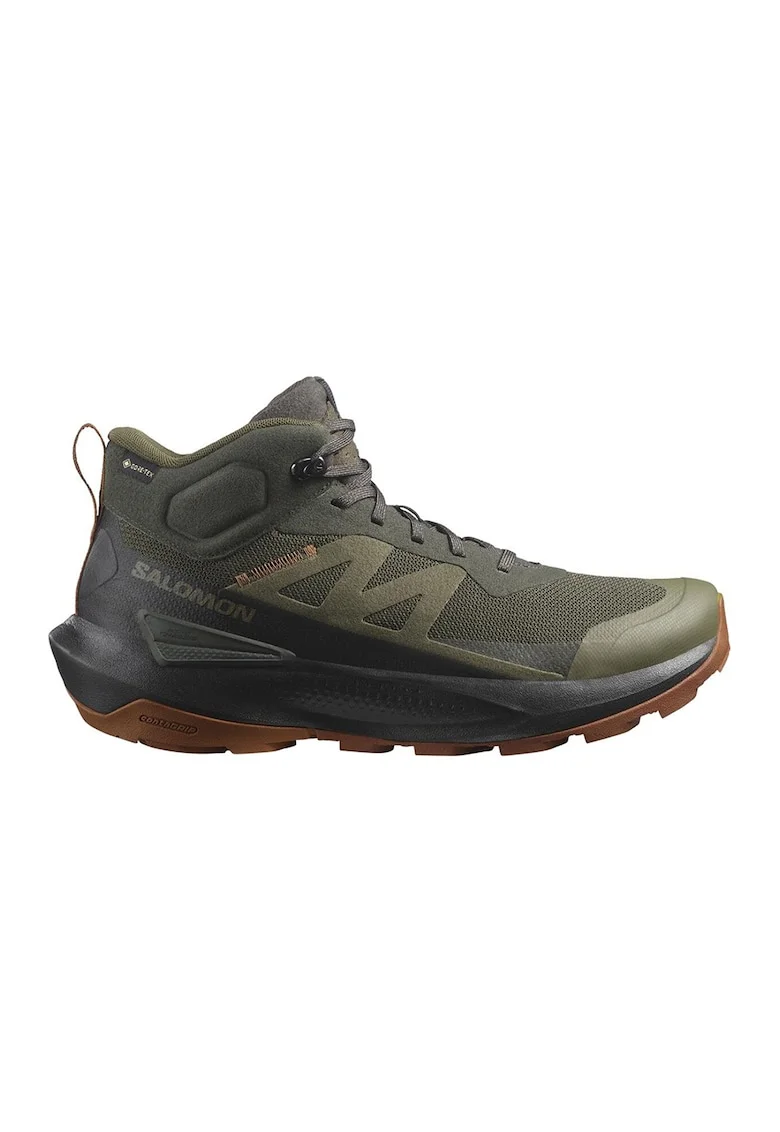 Ghete cu tehnologie Gore-Tex pentru drumetii Elixir Activ, Negru/Kaki pal