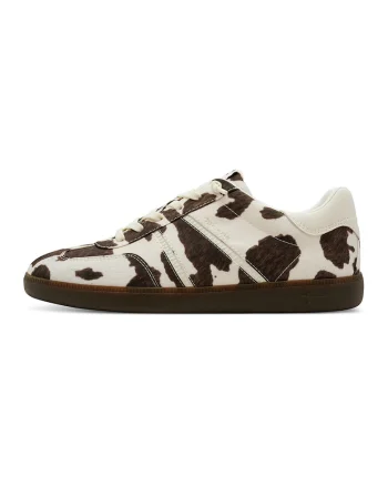 Pantofi sport cu animal print, Alb/Negru