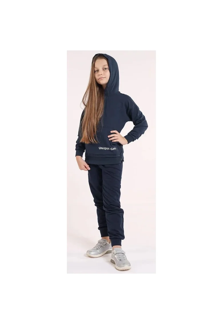 Pantaloni lungi din bumbac, pentru fete, Albastru