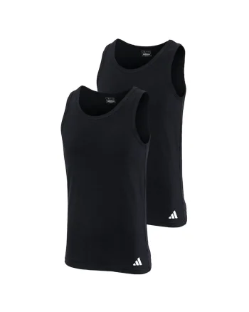 Set de topuri slim fit cu logo - 2 piese, Negru