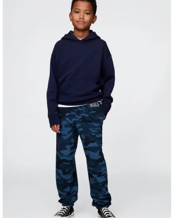 Pantaloni de trening cu croiala relaxed-fit si snur, Albastru inchis/Bleumarin