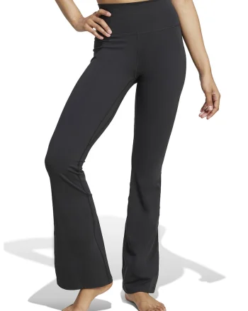 adidas Sportswear, Colanti evazati cu talie inalta, pentru fitness All Me, Negru