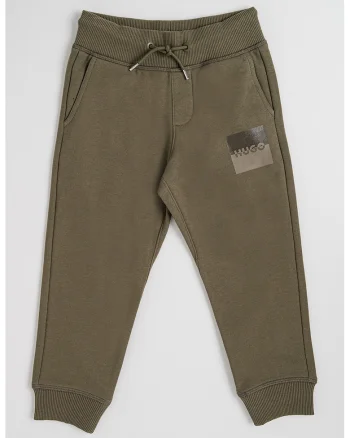 Pantaloni de trening cu talie medie si snur, Verde sparanghel